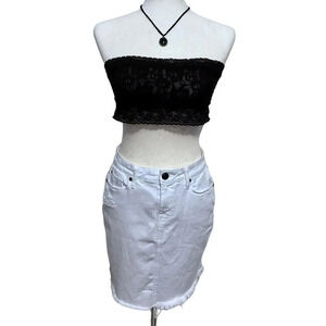 Fidelity Denim NWT White Jean Mini Skirt Women 26